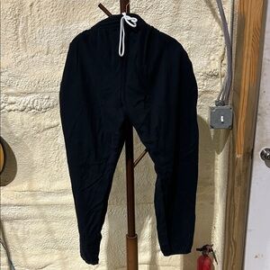 Fruit of the Loom Black Sweatpants with White Drawstring